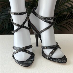 Carlos by Carlos Santana Black Snakeskin Heels